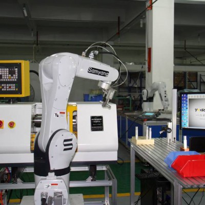 智慧工厂智能制造工业机器人上下料数控车床实训系统FW01